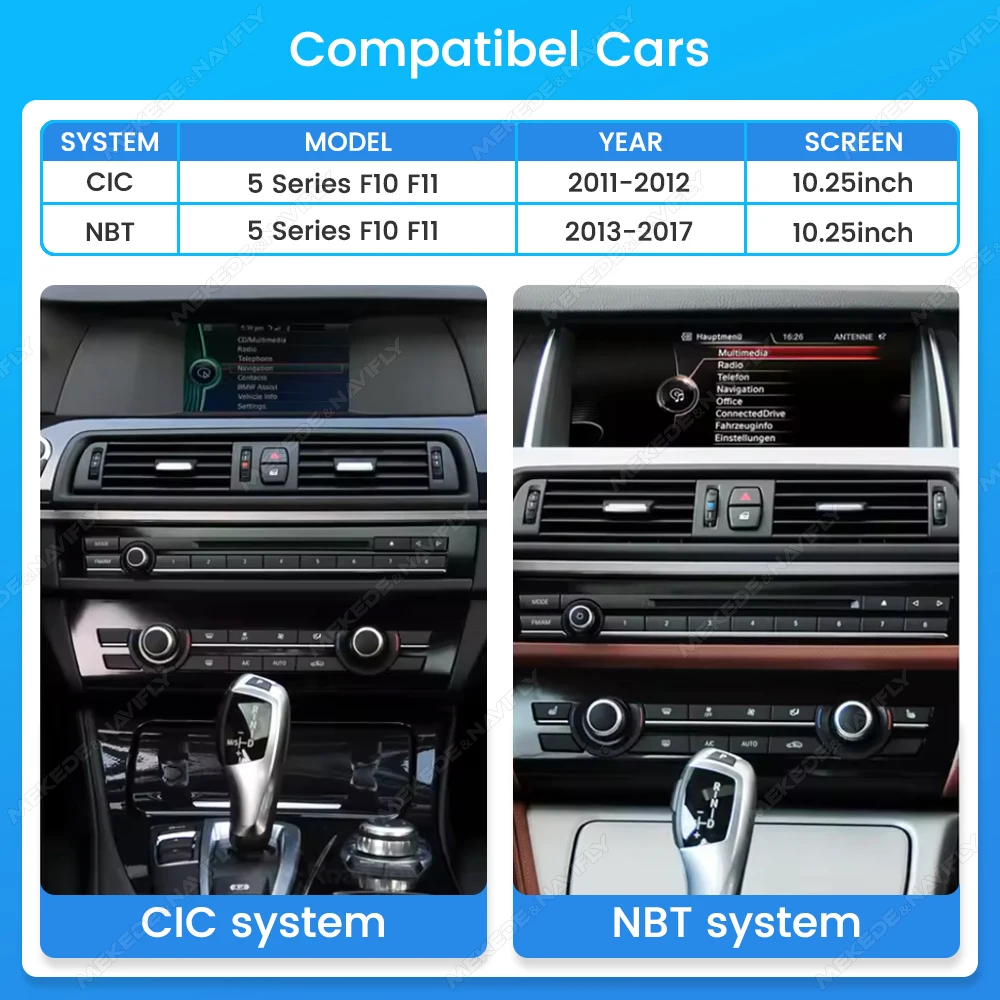 MEKEDE Radio para coche con sistema Linux de 10,25/12,3 pulgadas para BMW Serie 5 F10 F11 2011-2017 AirPlay Autolink CarPlay Android Auto GPS Navegación Reproductor multimedia BT SWC Autoradio Reproductor de vídeo Unidad principal Estéreo Sistema inteligente 5