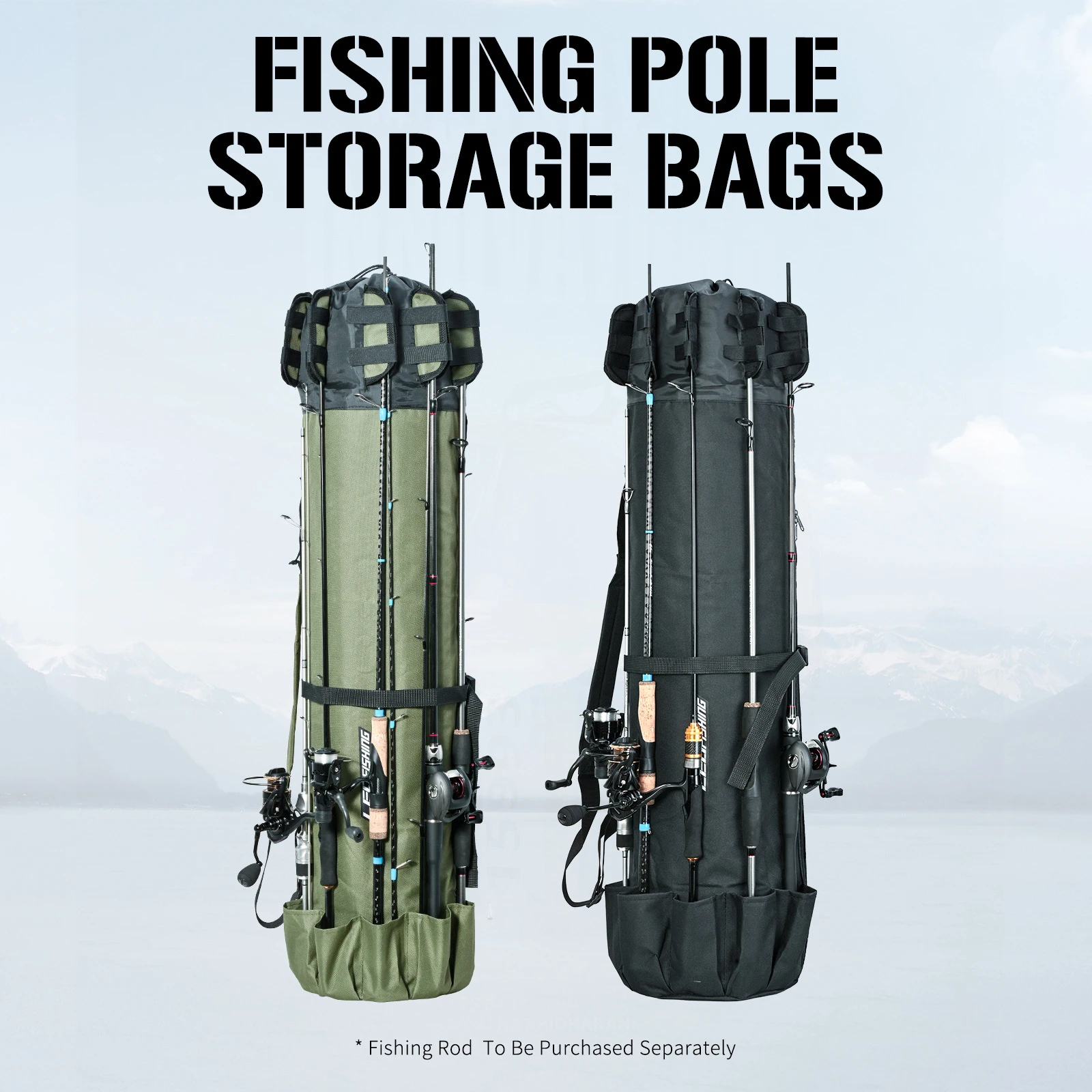 

Складная сумка для удочки, прочная сумка из ткани Оксфорд для удочки, Портативная сумка для рыболовных снастей