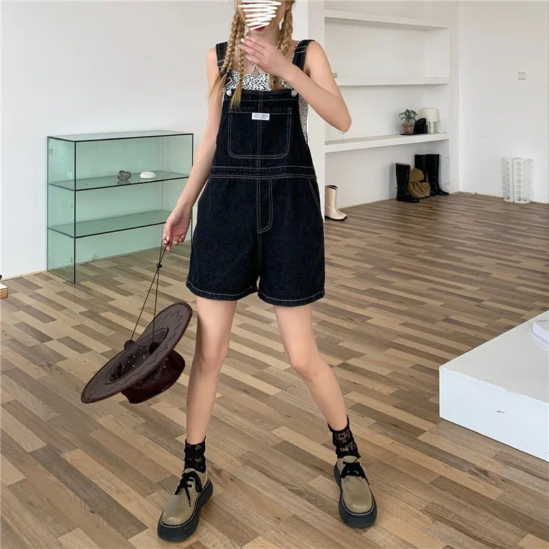 Suspenders For Women Summer Denim Shorts Korean Style Wide