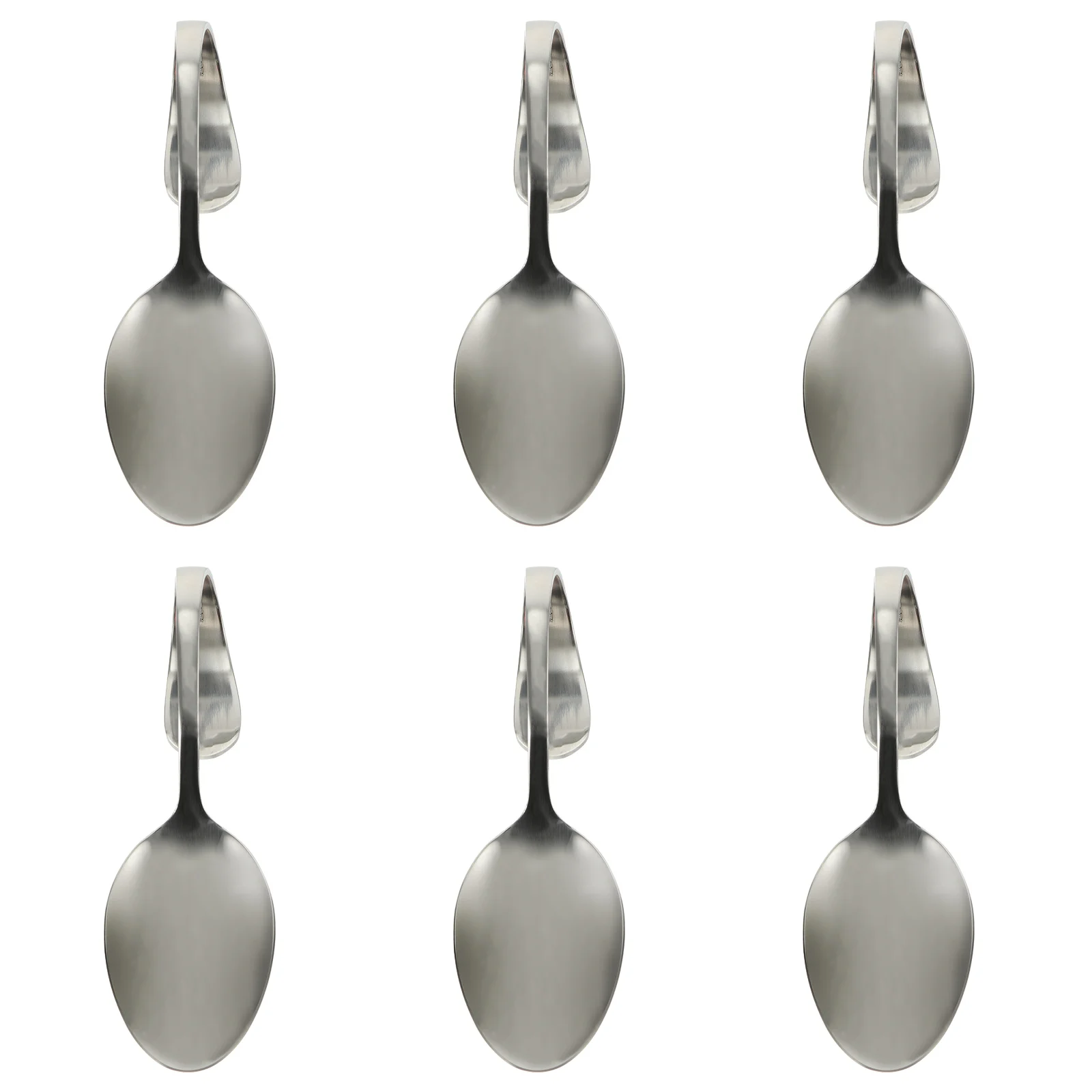 

6 Pcs Curved Handle Spoon Dessert Coffee Tea Tableware Stainless Steel Ice Cream Scoop Suite for Branout