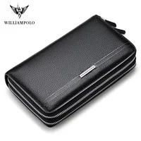 WILLIAMPOLO Luxury Brand Men Clutch Bag Large Capacity Men Wallets Cell Phone Pocket High Quality Multifunction Wallet For Men 2