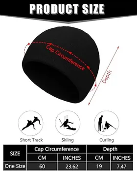 1PC Warm Winter Skull Cap Soft Polar Fleece Hat Thick Windproof Cap Outdoor Beanie Cap Ski Cap Suitable For Men Women 6
