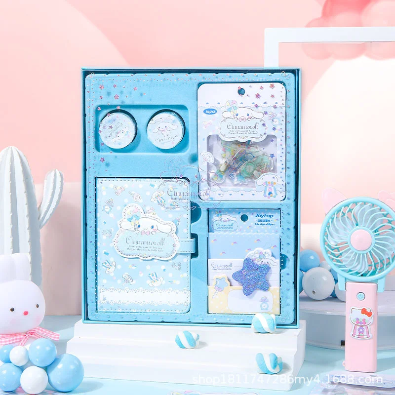

Sanrio, набор «Hello Kitty Melody Cinnamoroll» для руководства, коробка для блокнота, подарок на день рождения, клейкая лента, канцелярские товары для студен...