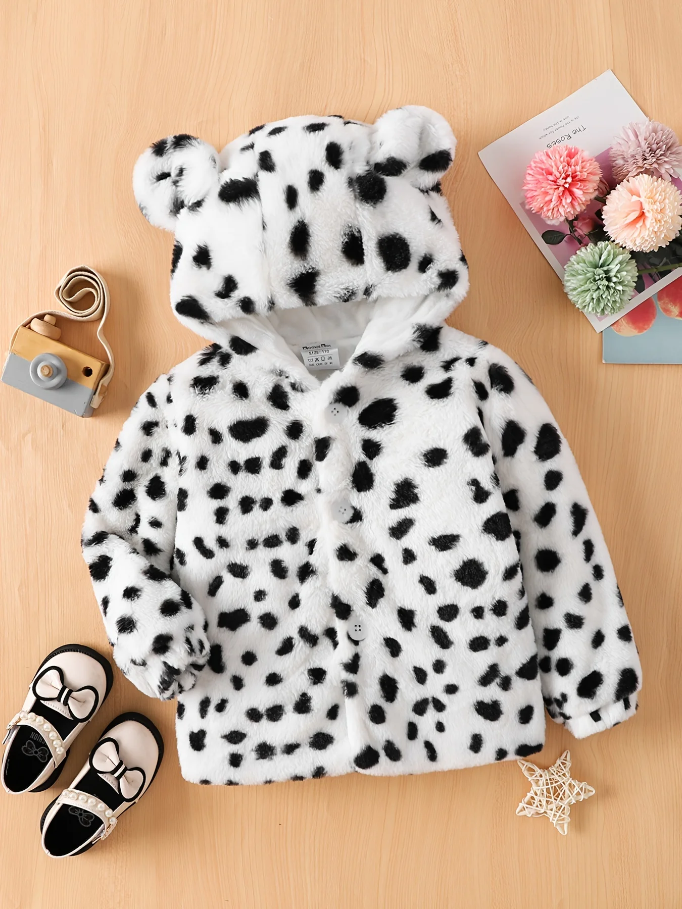 Girls Winter Coat Boys School Hooded Jacket Baby Boys Girls Cow Plush Winter Set