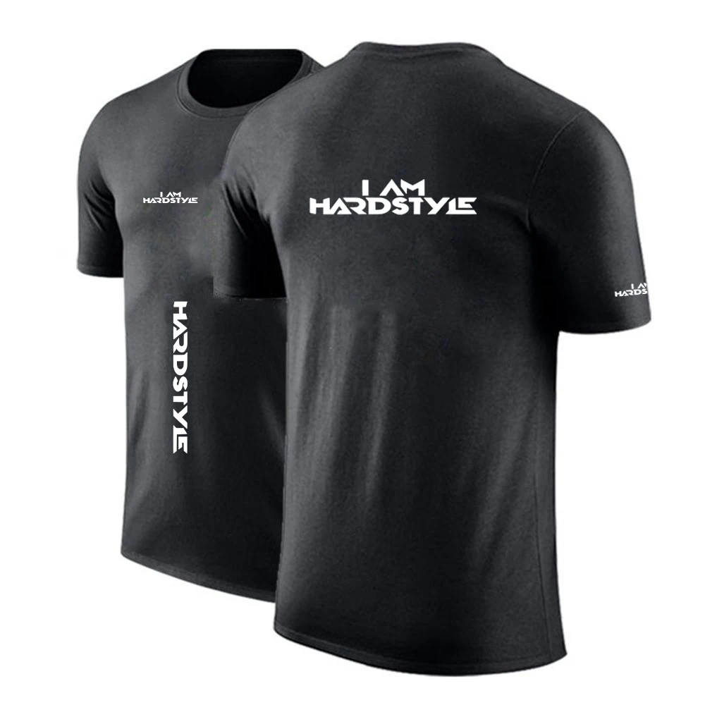 Summer Mens Hardstyle Logo Printed Short Sleeves Sports Tee