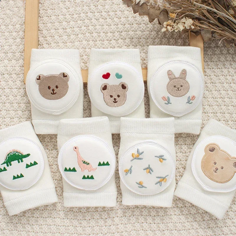 1 Pair Cotton Baby Knee Pads Cute Cartoon Crawling Protector Kids Kneecaps Children Mesh Kneepad Baby Anti-slip Safe Leg Warmer 1
