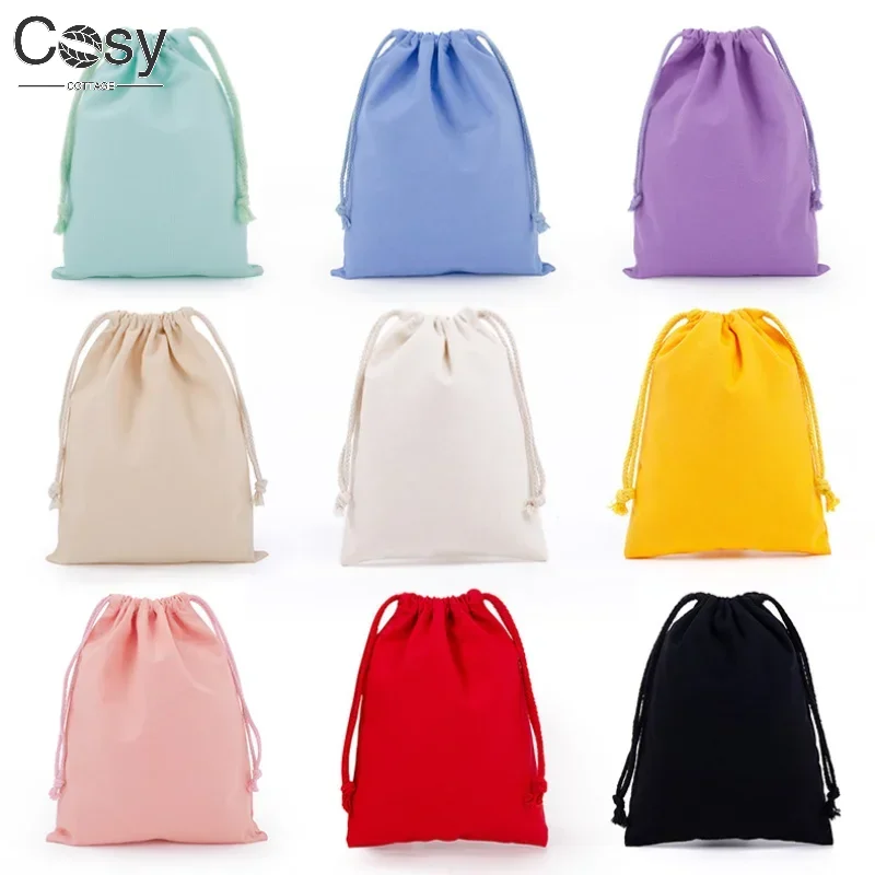 Eco-Friendly Cotton Blend Drawstring Gift Bags for Candy Storage and Home Organization