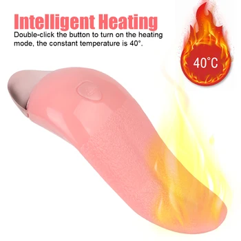 12cm Artificial Tongue Heated Blowjob Vibrator for Women Nipple Clitoris Licks Vaginal Anal Plug Female Masturbator Oral Sex Toy 5