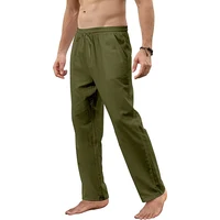 Pantalon en coton et lin pour hommes, ample, respirant, décontracté, couleur unie, Long, grande taille, Streetwear, Fitness, léger, Yoga 6
