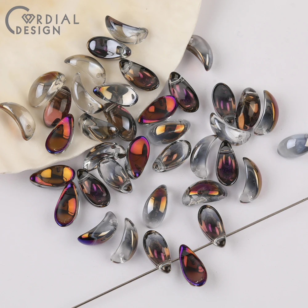 Cordial Design 6*13MM 400pcs Beads Making/Aurora Effect/DIY Glass Bead/Hand Made/Petal Shape/Jewelry Findings & Components - cordial