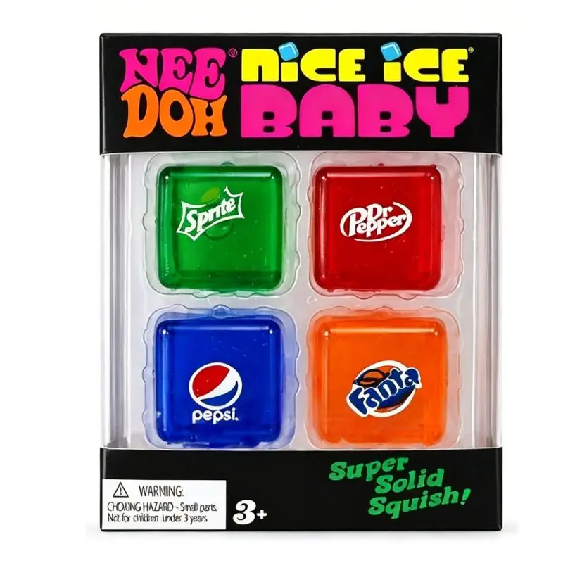 Mini 4 Pack Set Needoh Nice Ice Cube Slow Rebound Squishy Toys Sensory Toy Anti-Stress Party Favors Gifts Safe For Kids Adults