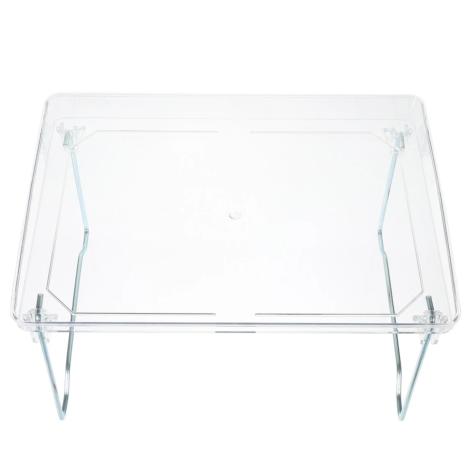 

Portable Breakfast Tray Table for Bed with Folding Legs and Clear Acrylic Surface