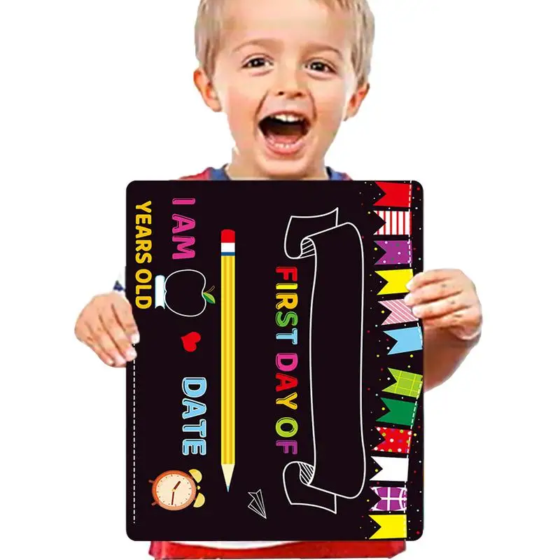 

Back To School Board Double-Sided Back To School Signs First And Last Day 10 X 12 Reusable Back To School Sign Photo Prop Back