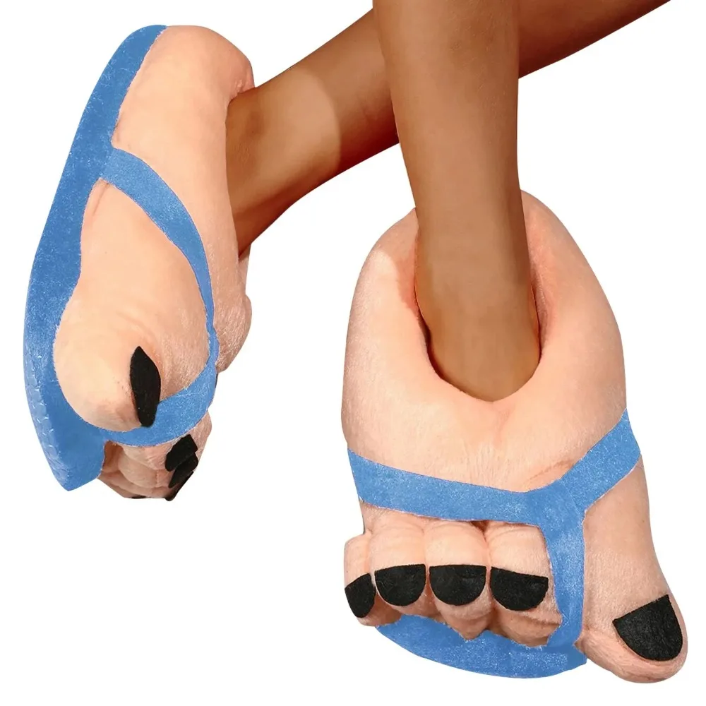 Men Women Winter Slippers Big Feet Creative Couples Funny Slippers House Slides Home Soft Warm Cotton Slider Slippers 5