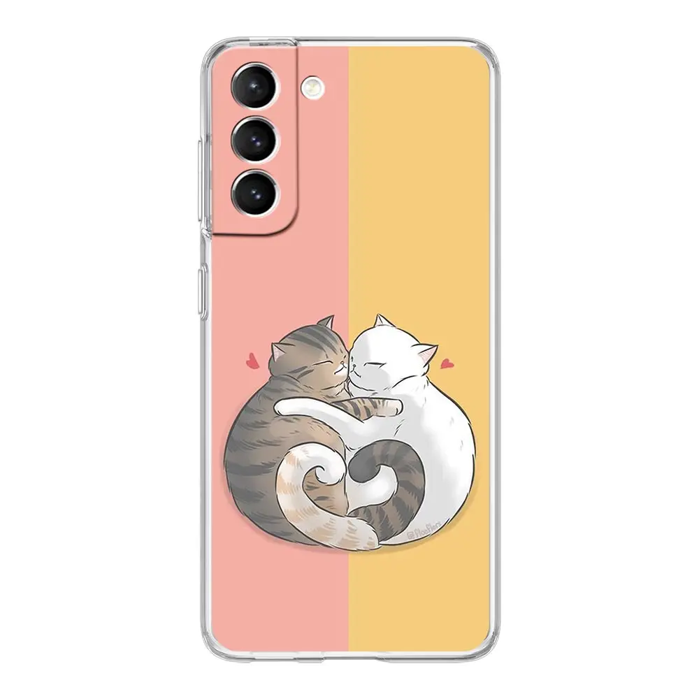 Adorable Cartoon Kitten Clear Silicone Phone Case