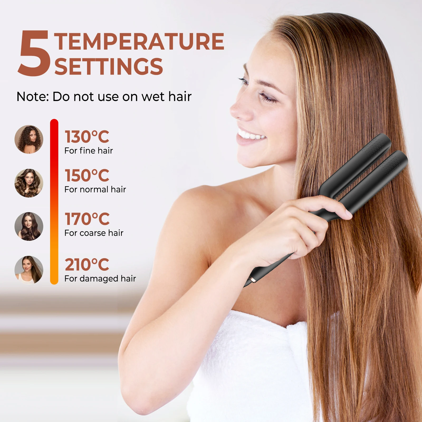 Electric Hot Comb Multifunctional Straight Hair Straightener Comb Negative Ion Anti-Scalding Styling Tool Straightening Brush 4