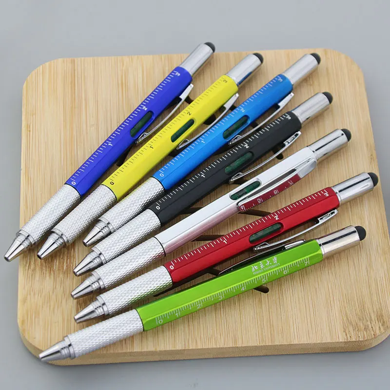 

40Pcs Multifunctional Ballpoint pen Black ink With Screwdriver Ruler Spirit Level Touch Screen Tool Pens Stylus Stationery