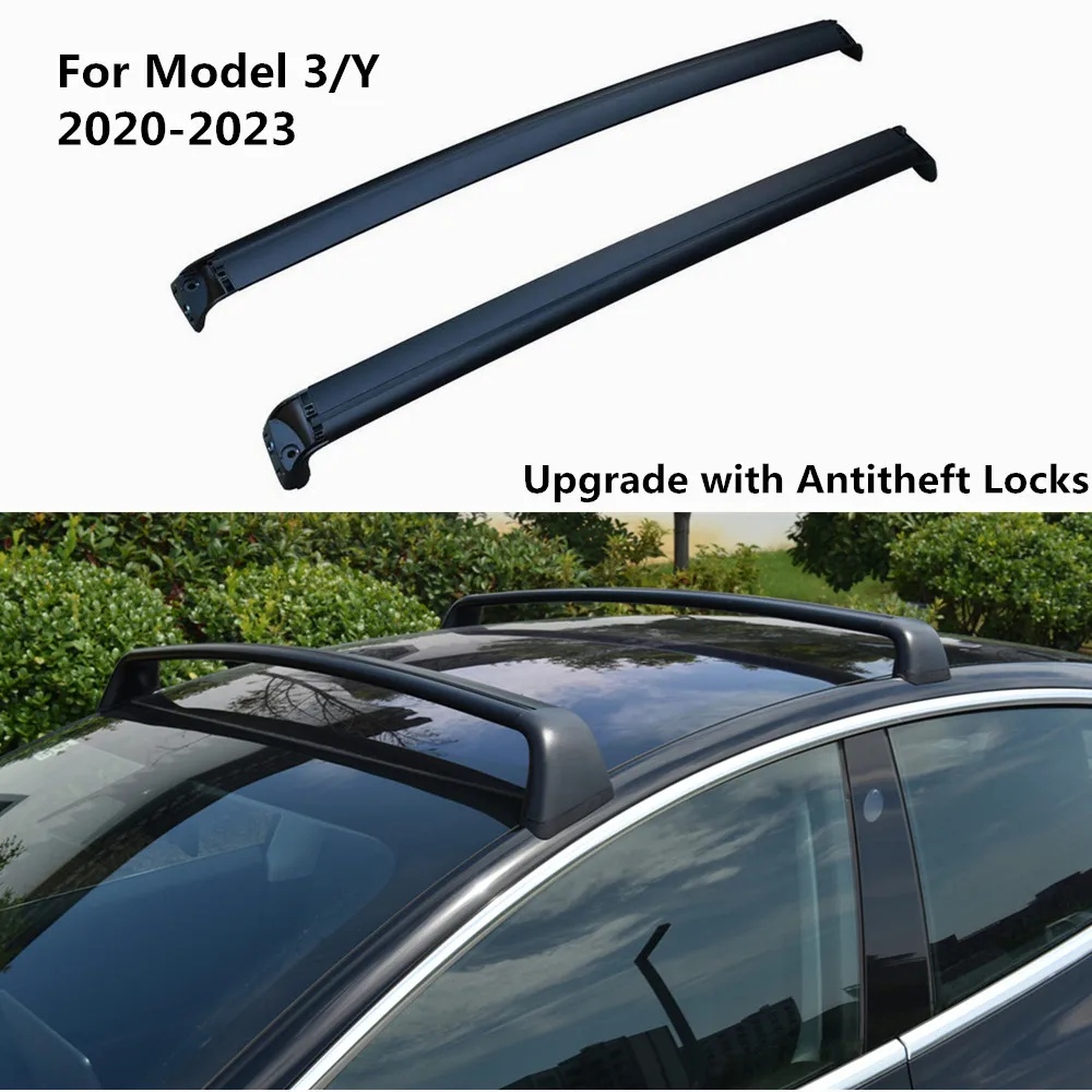 Model Y Model 3 Roof Rack Custom For Tesla Aluminum Cross Bar Holder Luggage  Rail Crossbar 2017-2023 Upgrade With Antitheft Lock - AliExpress