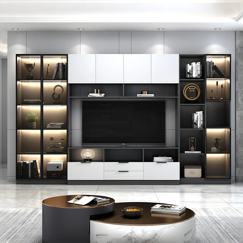 

Living room integrated TV cabinet integrated wall cabinet background wall cabinet light luxury TV cabinet