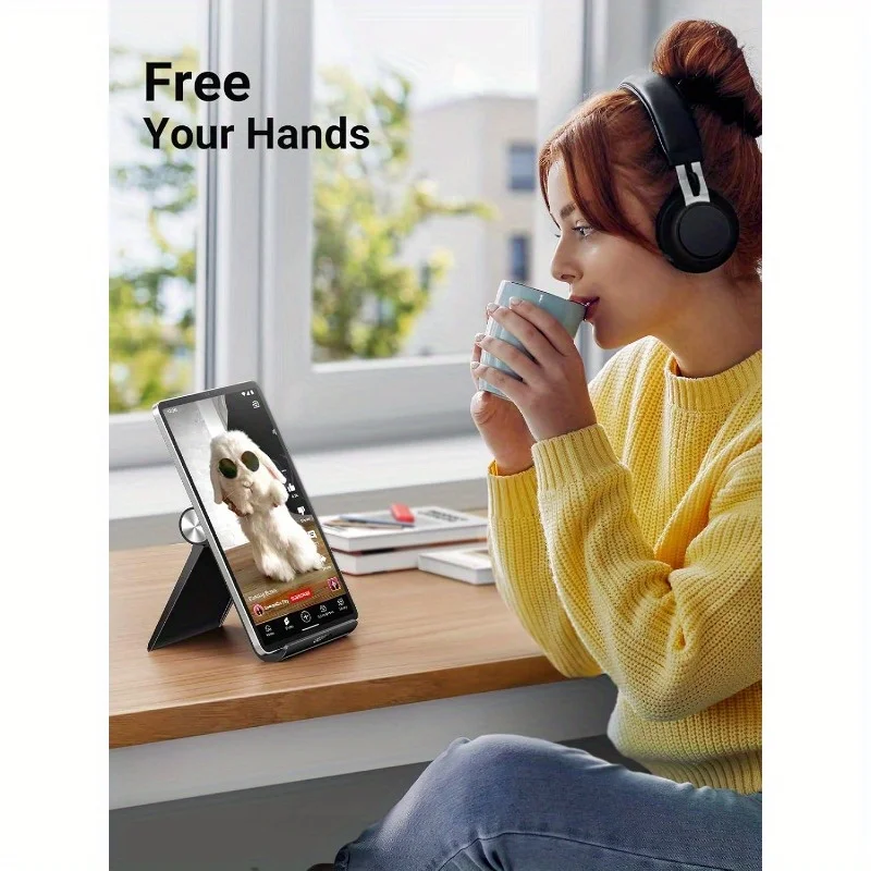 Tablet Holder Adjustable Portable Foldable Desktop Base Stable Clamp Durable PP Material
