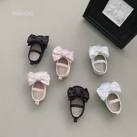 Baby Shoes Spring Autumn Girl's Bow Ballet Style Satin Soft Sole Shoe Baby Anti-slip and Anti Drop Heel Princess Toddler Shoes 2