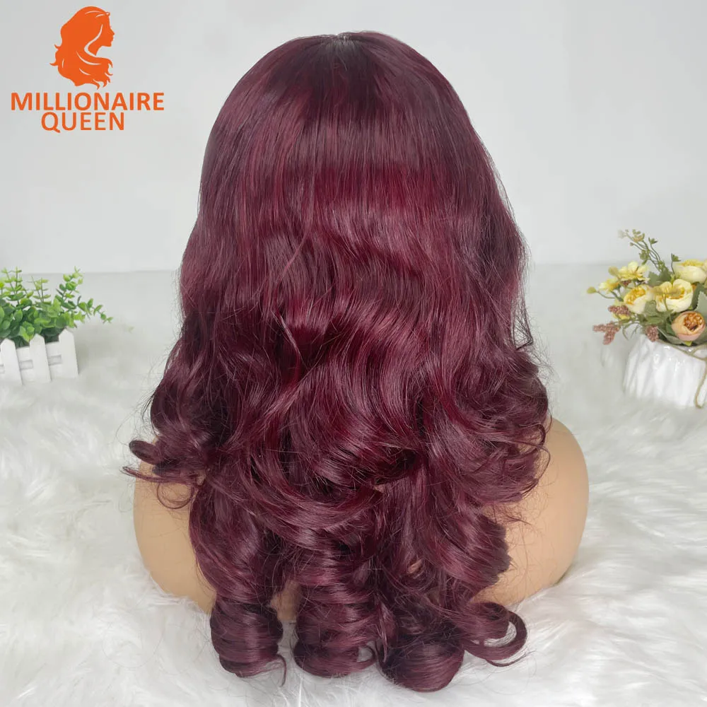 Bouncy Loose Wave Super Double Drawn Vietname Hair 4x4 Bob Wig with Human Hair Nature Black 250% Density for Black Women