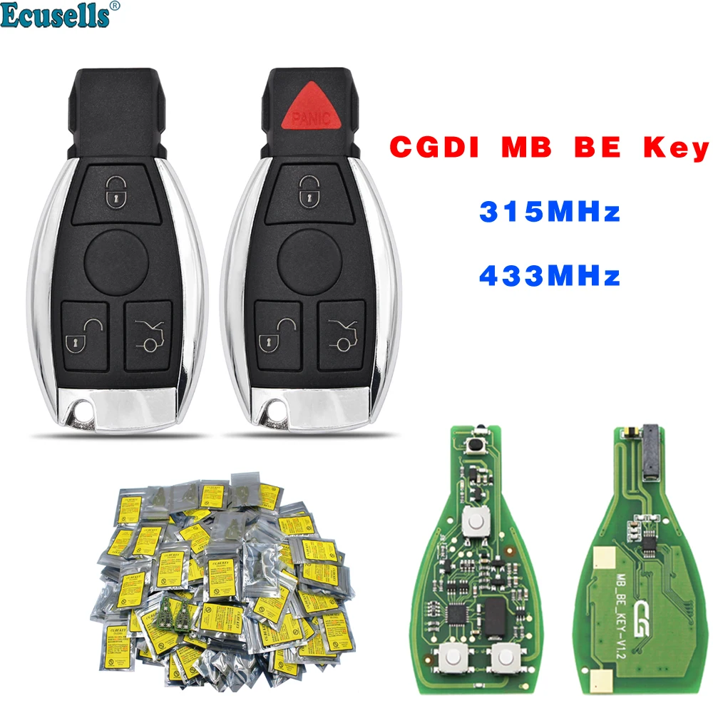 3/4 Buttons Remote Original CGDI MB CG BE Key 315MHZ/433MHZ for Mercedes Benz Support All FBS3 Working with Programmer | Автомобили и