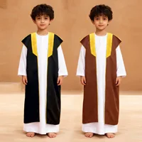 Muslim Arab Boy Kimono Robe Eid Ramadan Islam Clothing Saudi Turkey Open Abaya Dress Djellaba Dishdasha Dubai Jubba Thobe Kaftan