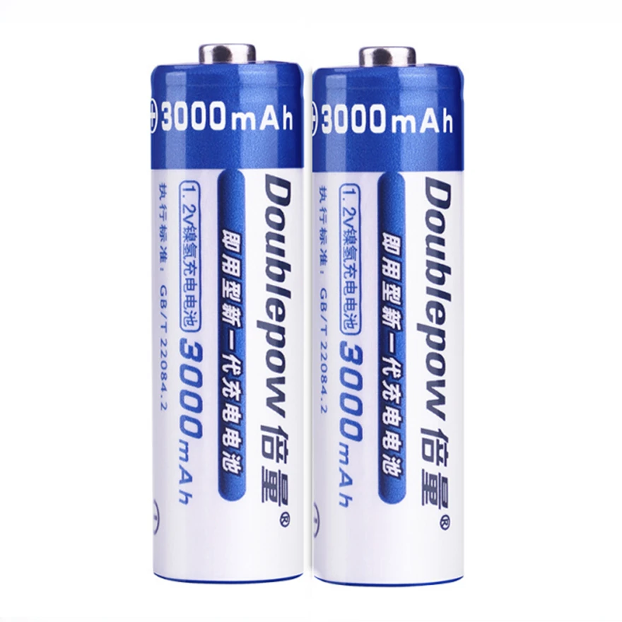 2pcs/lot Original 1.2v 3000mAh AA rechargeable battery NiMH