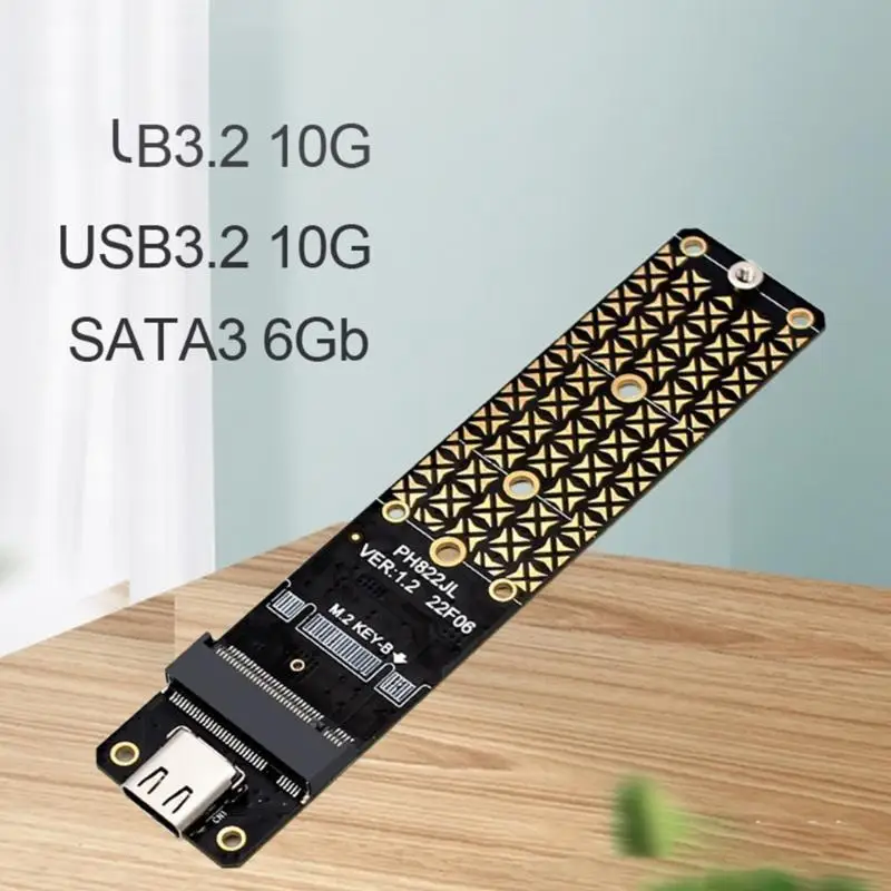 652F M.2 솔리드 스테이트 디스크 SSD-USB C 어댑터 10Gbps 속도 하드 디스크 어댑터 JMS580 칩(2230/2242/2260/2280용)
