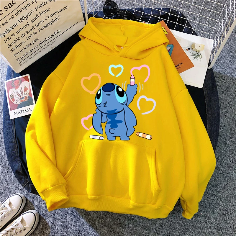 thumbnail image 1 of Sudaderas con capucha de Disney Stitch para mujer, sudadera Harajuku de los 90, ropa de calle de Manga, Unisex, 1 of 5