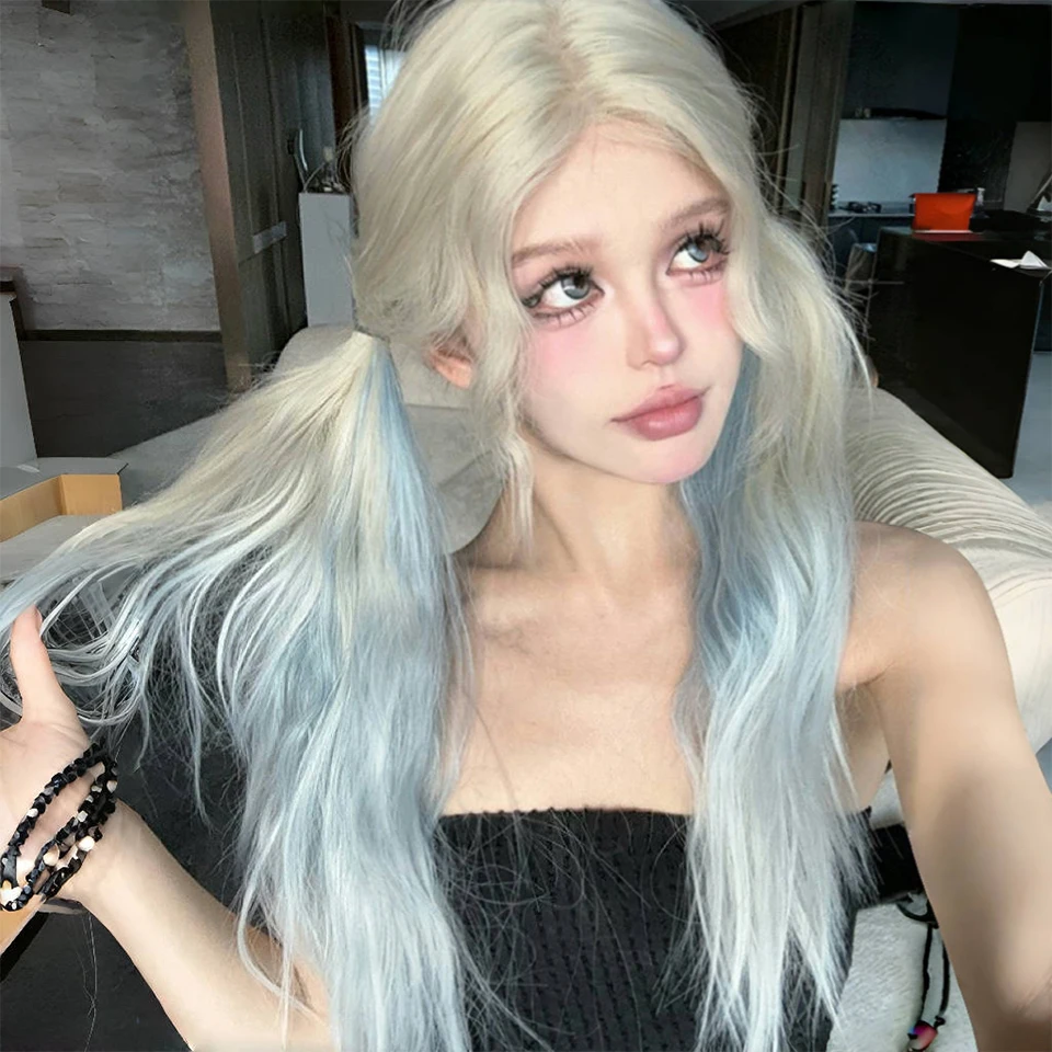 Synthetic Blonde Wig for Women and Girls Long Wavy Heat Resistant