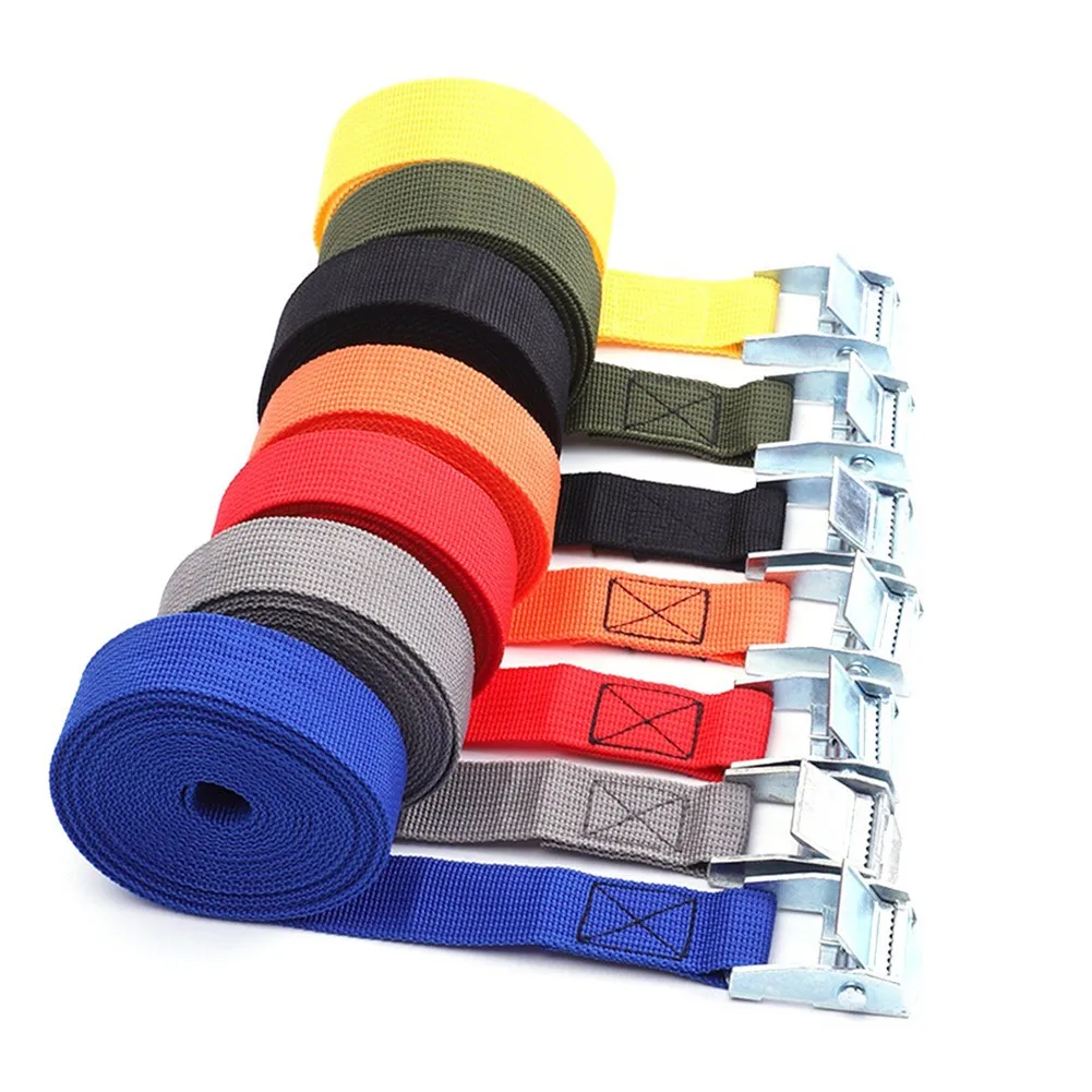 1M Lashing Strap W/ Buckle Nylon Quick Release Fr Cargo Tie Down Luggage Bag Flipper Tool With Metal Buckle Tow Rope Tensioner