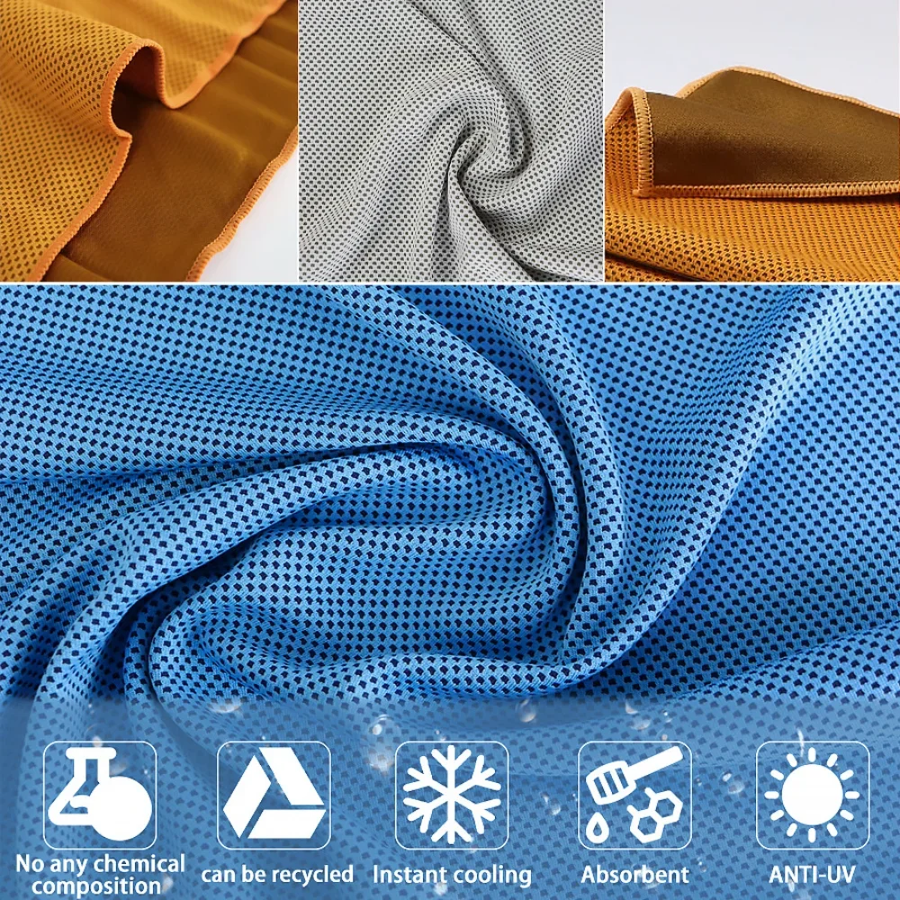 Eco-Friendly Microfiber Cooling Towel Pure Color Modern Design for Outdoor Sports Travel Gym Exercise