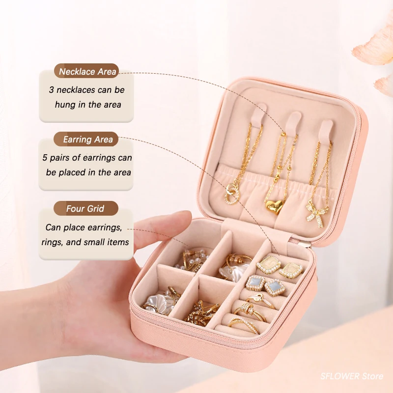 Fashion Jewelry Box,travel Portable Jewelry Case For Ring Pendant