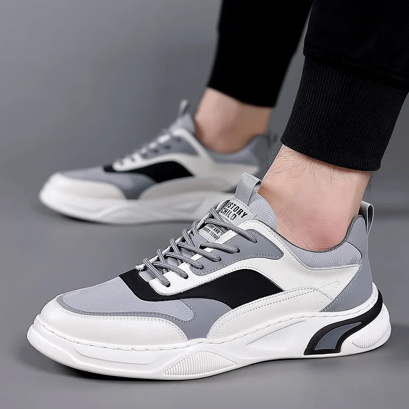

New Men's Sports Shoes: Casual Luxury Genuine Leather Breathable Fashion Lefu Comfortable and Durable Running Shoes