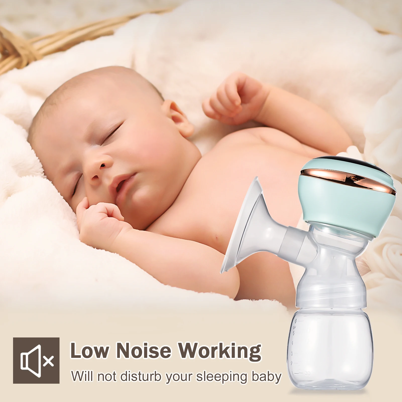YOUHA T1 Electric Breast Pump Silent for Breastfeeding Anti-Backflow Breast Pump with 180ml Milk Bottle Baby Accessories Newborn