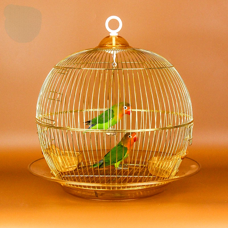 

Circular Xuanfeng, Tiger Skin, Wenniao, Peony, Pearl, Metal Cage Decoration, Ornamental Cage, Small Breeding Parrot Cage