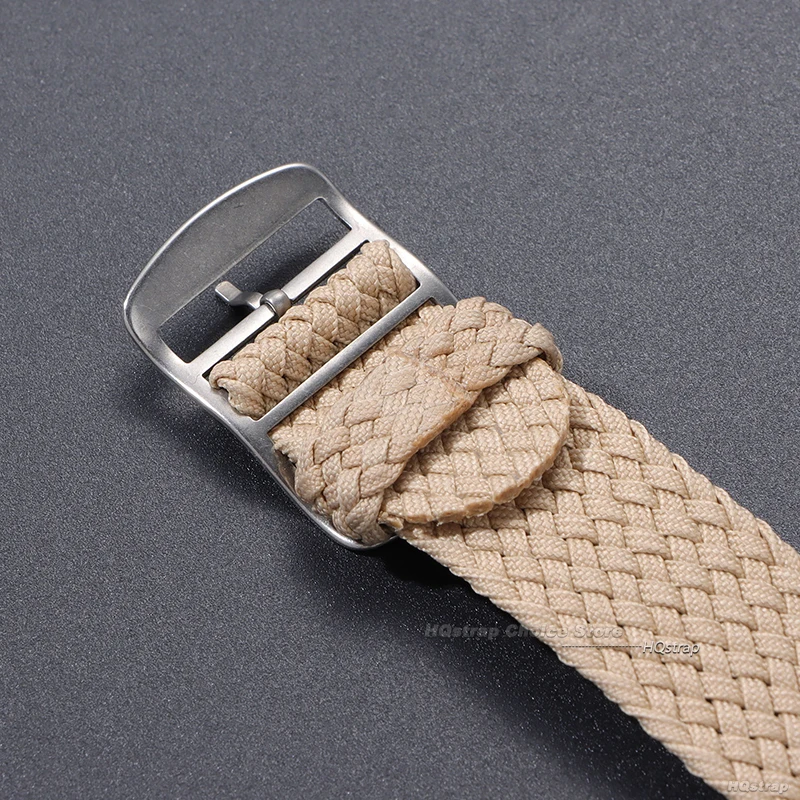 Premium Perlon Woven Nylon Watchband Strap – Adjustable Fabric Bracelet with Buckle for Men & Women, Black & Blue Options