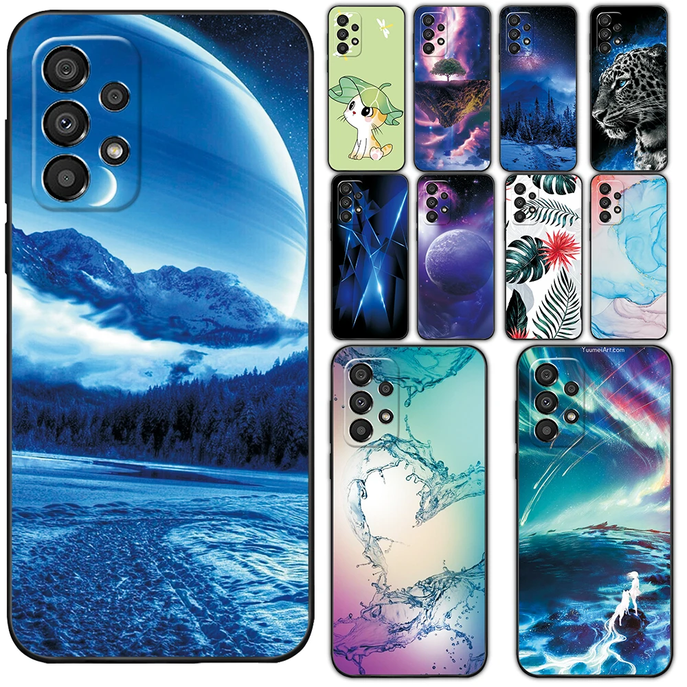 Per Samsung A73 5G Custodia Per Galaxy A73 Cartoon Cat Cover Posteriore In Silicone Morbido Verniciato Per Samsung Galaxy A73 A 73 5G Funda Coque