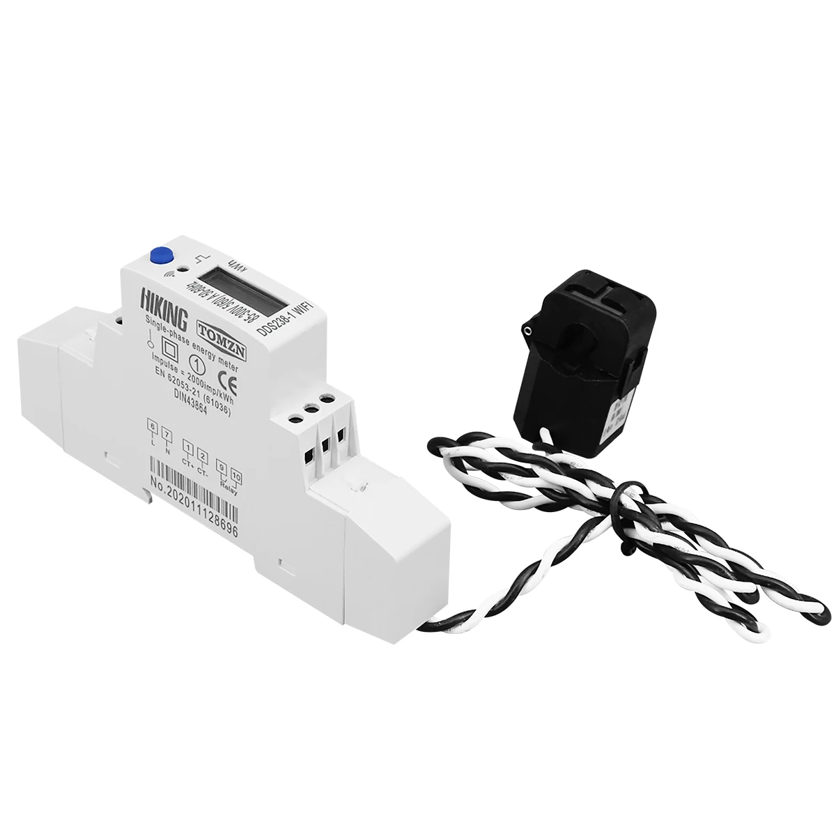 TOMZN 60A 딘 레일 18mm 투야 단상 WIFI 스마트 에너지 미터 타이머 전력 소비 모니터 kWh 미터 와트미터 110V 220V