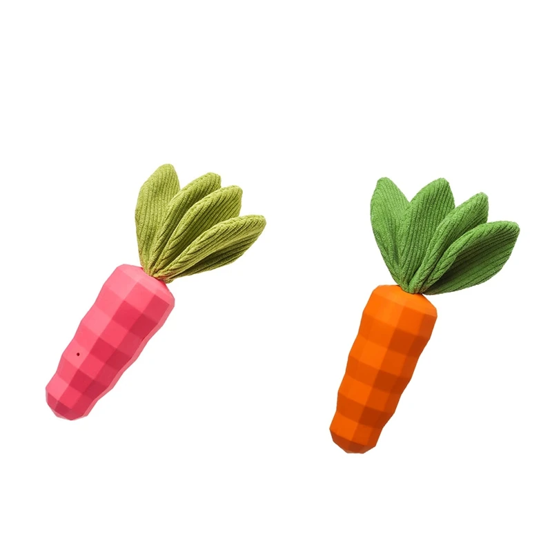 

Игрушка-пищалка для собак, неразрушаемая резиновая тренировочная и Очищающая игрушка для моркови, Интерактивная жесткая