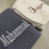 Cotton Knitted Blanket Personalized Embroidered Name Baby Boy Baby Girl Soft Blanket Baby Shower Breathable Stroller Blanket 1