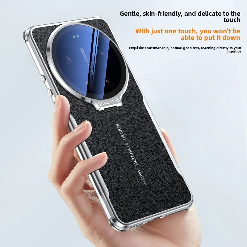 Leather Case with Invisible Lens Holder and Film Protection Cover