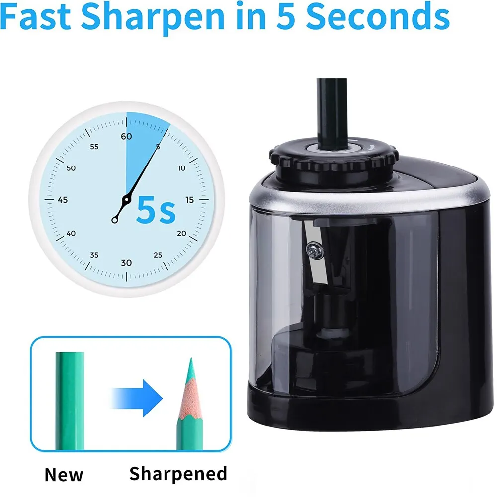 Portable Pencil Sharpener Electric Manual 2 in 1 Automatic Pencil