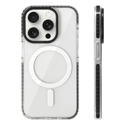 Vibrant Neon Transparent MagSafe Compatible Phone Case with Soft Silicone Bumper - iPhone 18 Pro Max (Transparentblack)