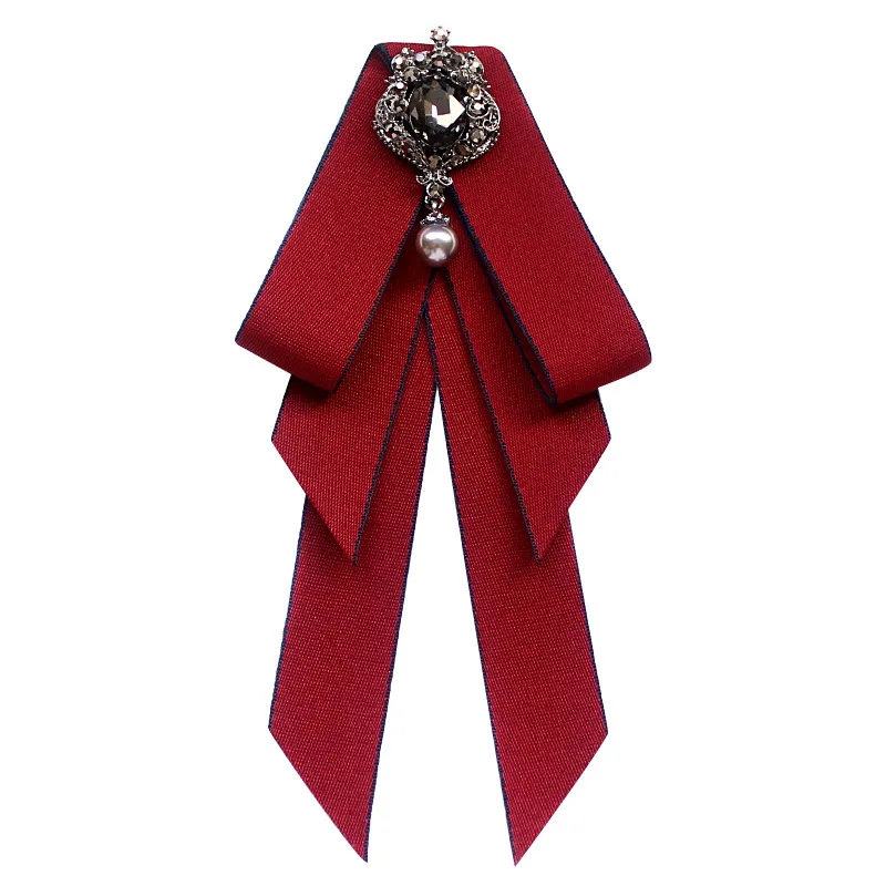 Bow Tie Vintage Bow Tie Cameo Ladies Head Diamond Ribbon Tassel Brooch Chic Girls Elegant Jewelry Collar Pin For Men