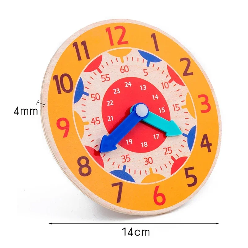 Kids Montessori Wooden Clock Toys Time Learning Teaching Aids Educational Toys For Children Primary School Clever Board Toy 5