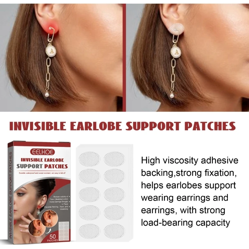 100Pcs/box Heavy Earrings Stabilizers Comfortable Ear Lobe Support Patches  for Earrings Stabilizers Repair Damaged-Torn - AliExpress