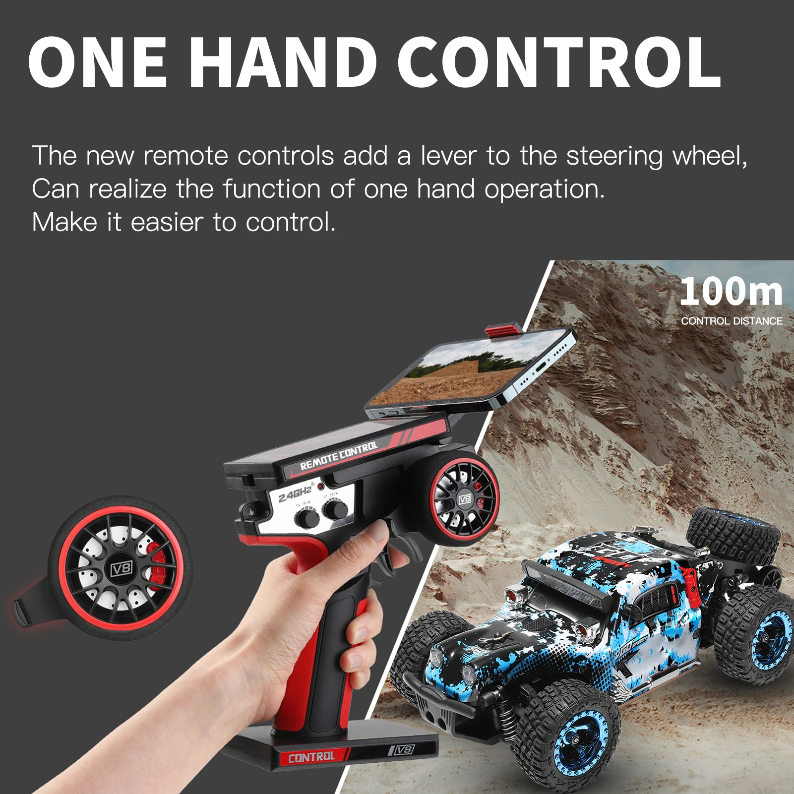 Wltoys 284161 1:28 4wd-子供用ライト付き車,ラジコンオフロード
